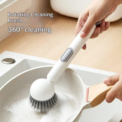 360 Degrees Rotatable Scrubber Wand with Liquid Dispenser