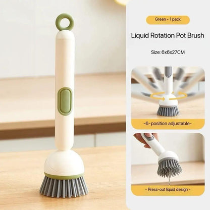 360 Degrees Rotatable Scrubber Wand with Liquid Dispenser